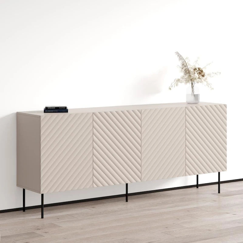 Modern Matte Sideboard Buffet Cabinet with Contemporary Design, 4 Colors