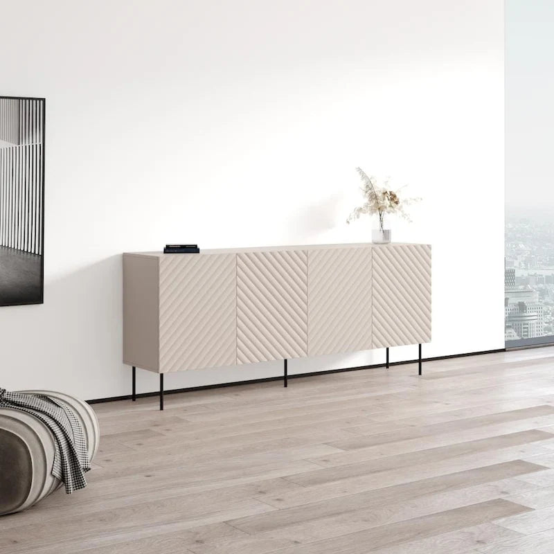 Modern Matte Sideboard Buffet Cabinet with Contemporary Design, 4 Colors