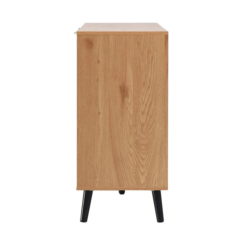 Double-Door Sideboard Buffet Cabinet with Drawers & Adjustable Shelves