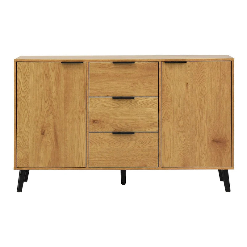 Double-Door Sideboard Buffet Cabinet with Drawers & Adjustable Shelves