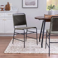 Industrial Sling Dining Chair with Steel Frame & Fabric Seat