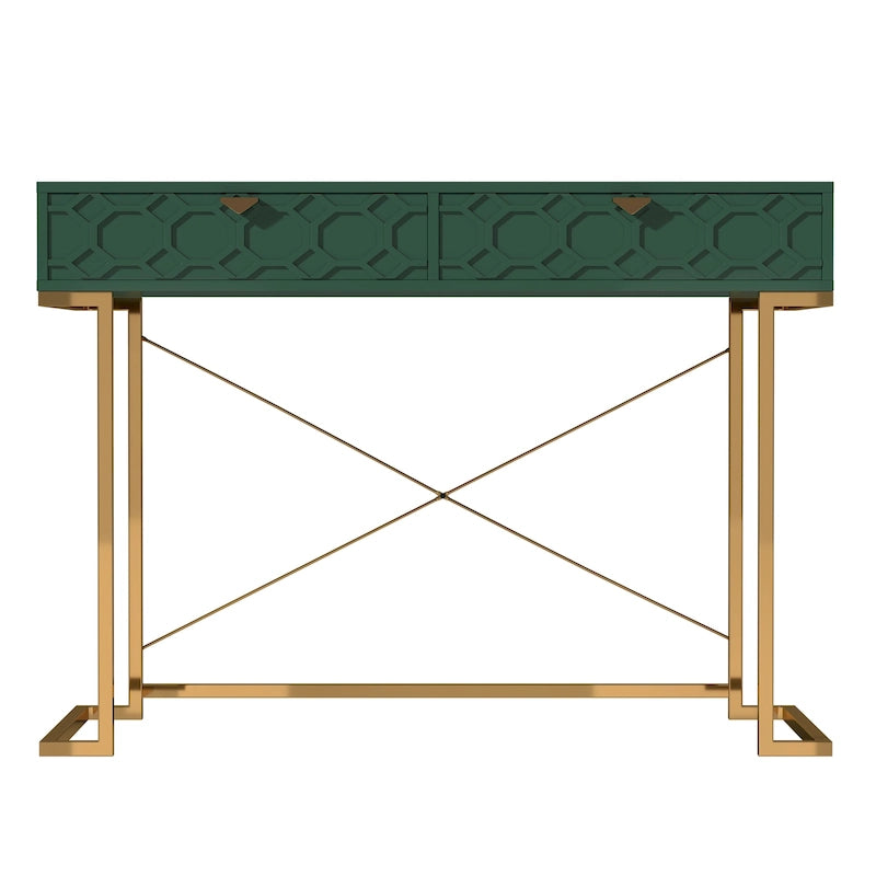 Honeycomb Texture Desk with Drawers & Metal Legs, Home Office Storage, 4 Colors