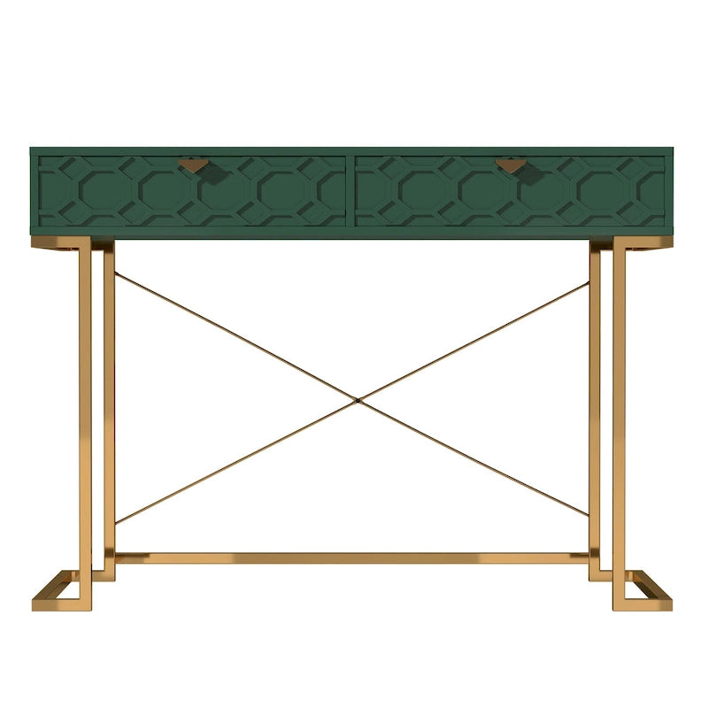 Honeycomb Texture Desk with Drawers & Metal Legs, Home Office Storage, 4 Colors