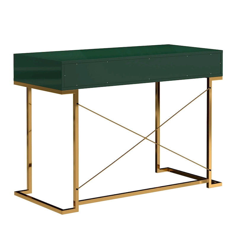 Honeycomb Texture Desk with Drawers & Metal Legs, Home Office Storage, 4 Colors