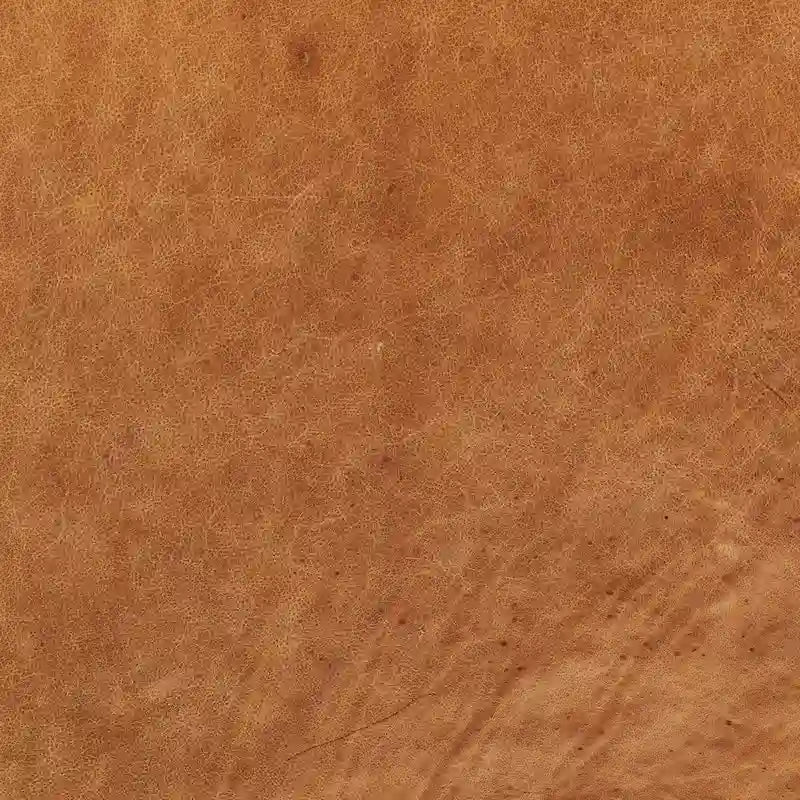 Full-Grain Italian Leather Ottoman with Feather Down Topper & Walnut Legs