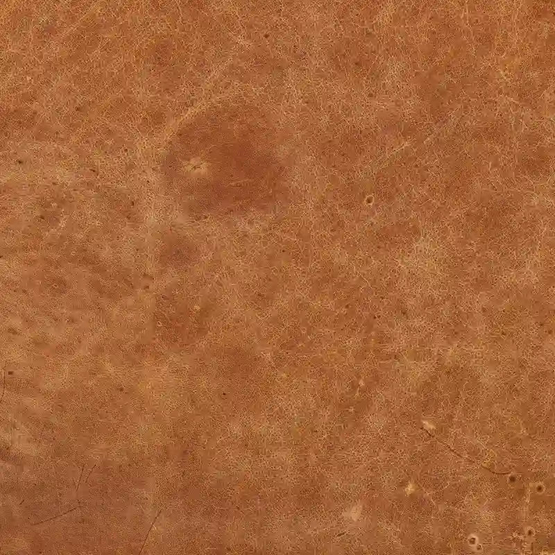 Full-Grain Italian Leather Ottoman with Feather Down Topper & Walnut Legs