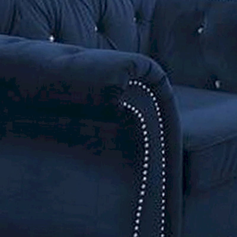Classic Velvet Accent Chair with Button Tufted Back, Rolled Arms & Nailhead Trim