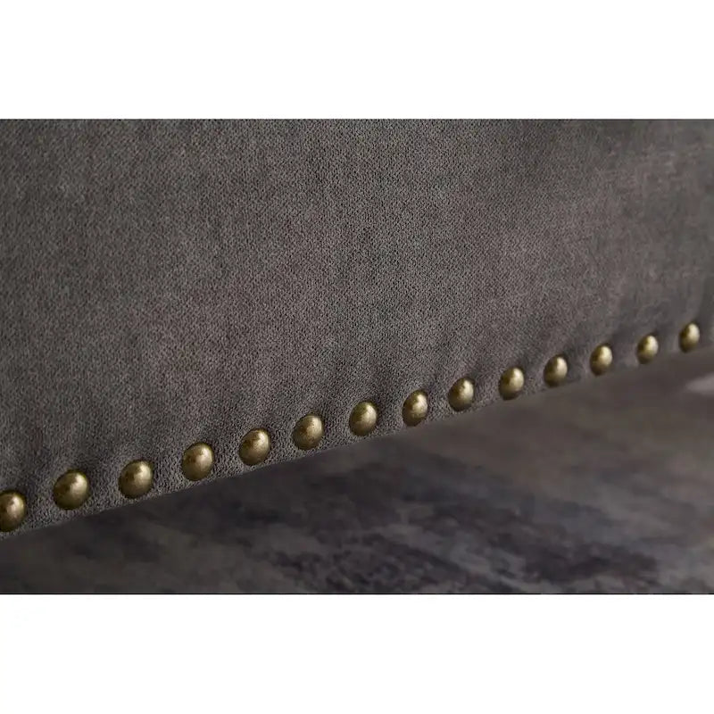 59" Upholstered Storage Bench with Button Tufting & Solid Wood Legs