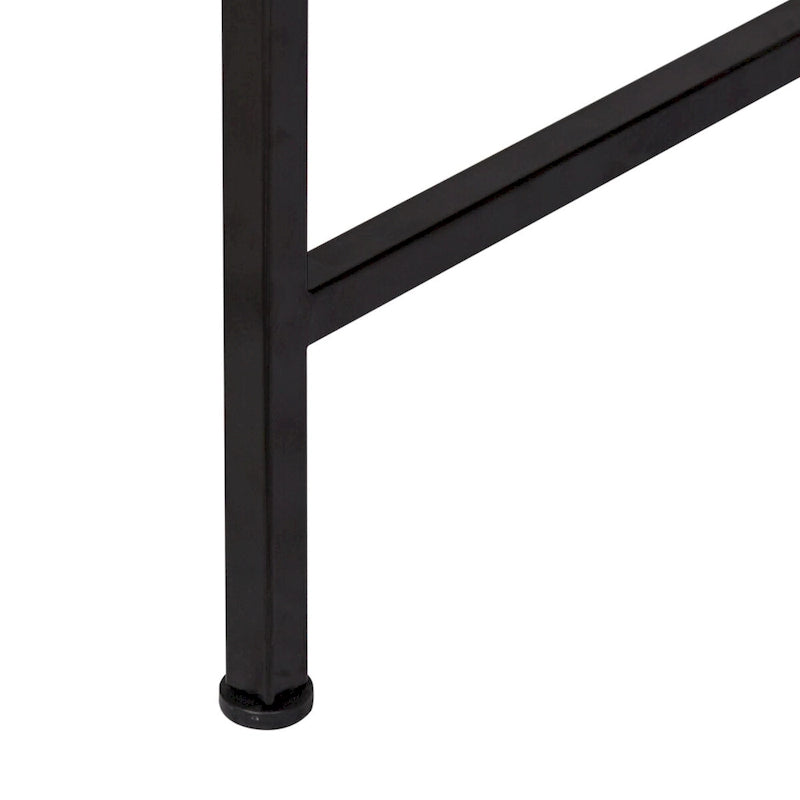 Modern Farmhouse Writing Desk with 5 Drawers & Black Metal Legs, 47 Inch